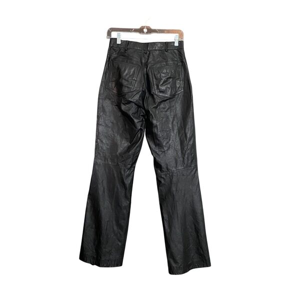 Schott Sportwear Woman Genuine Leather Pants Bottom‎ 28 Black 5 Pocket Used - Picture 2 of 11